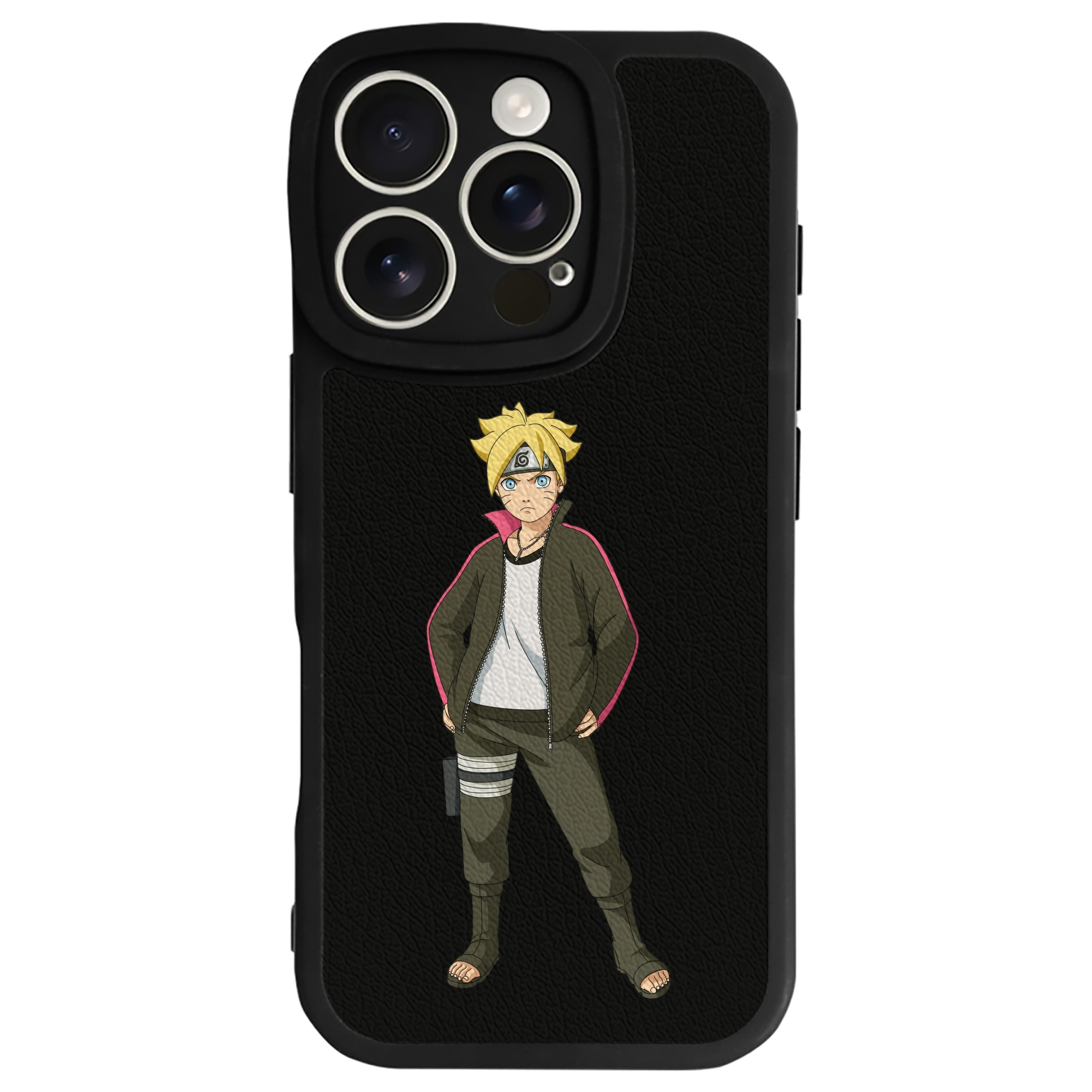 （画像用） NARUTO -ナルト- うずまき ボルト Uzumaki Boruto 【iPhone 16シリーズ対応】シリコンスマホケース（レザー調） 材質：シリコン